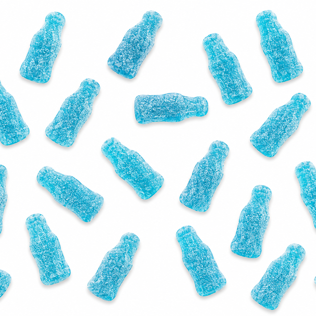 Sour Blue Raspberry Soda Bottles