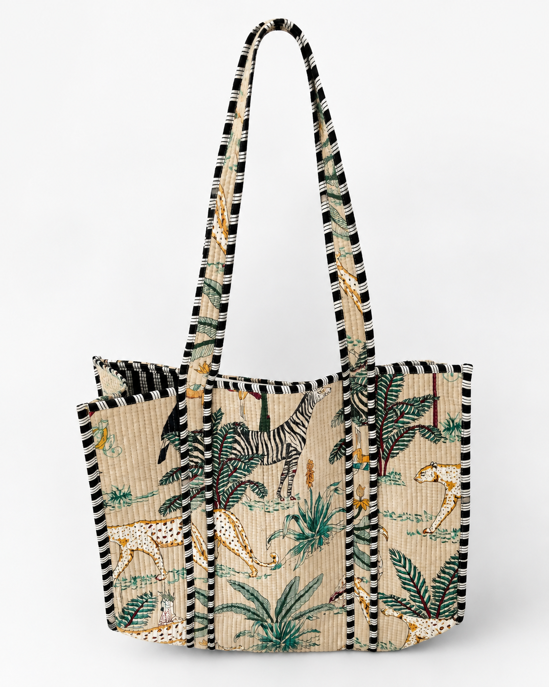 Beige Safari Quilted Cotton Tote