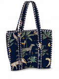 Midnight Safari Quilted Cotton Tote