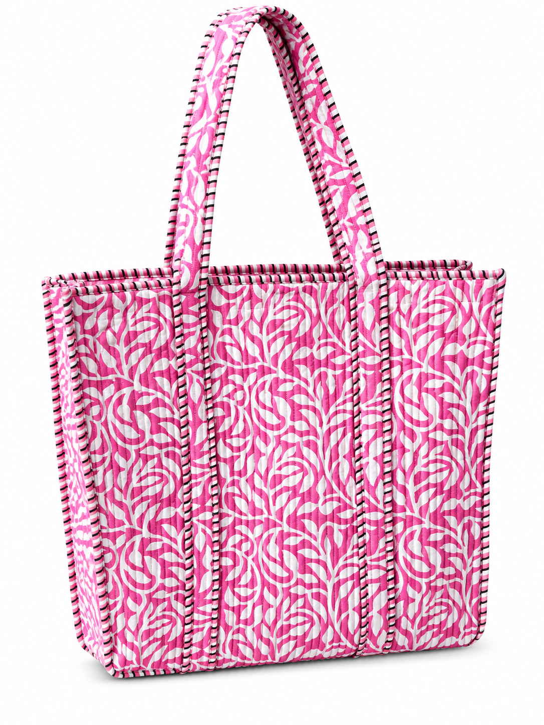 Pink Quilted Cotton Tote