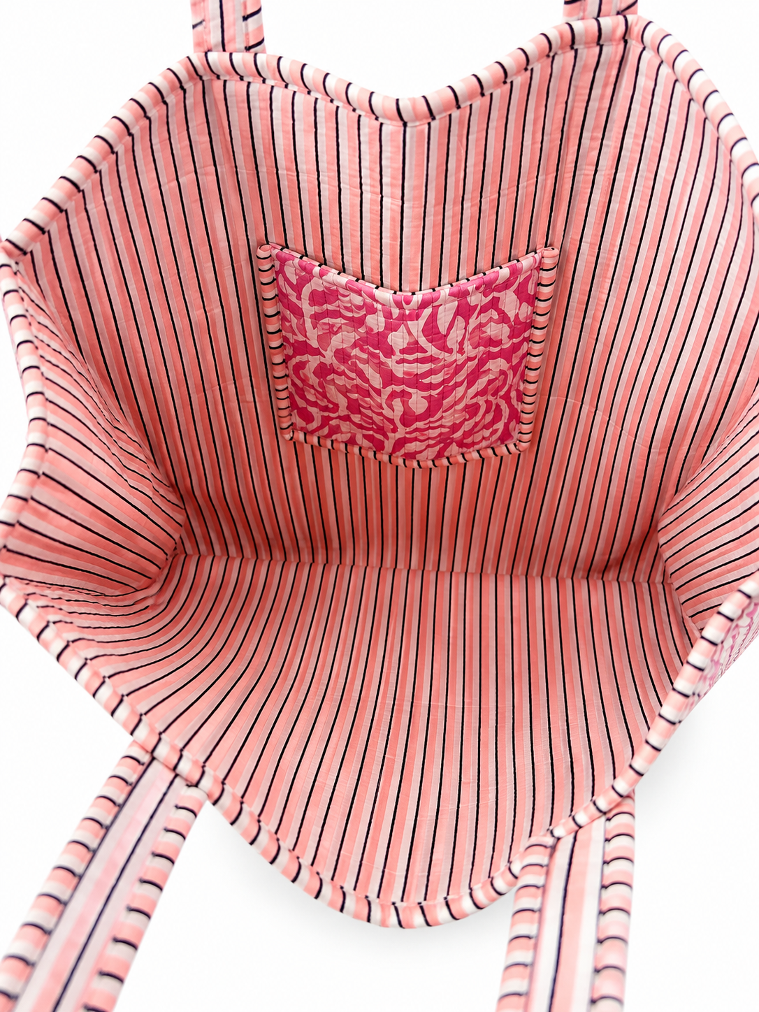 Pink Quilted Cotton Tote